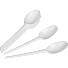 Ложка чайная 12,5см пластиковая белая 100шт/уп